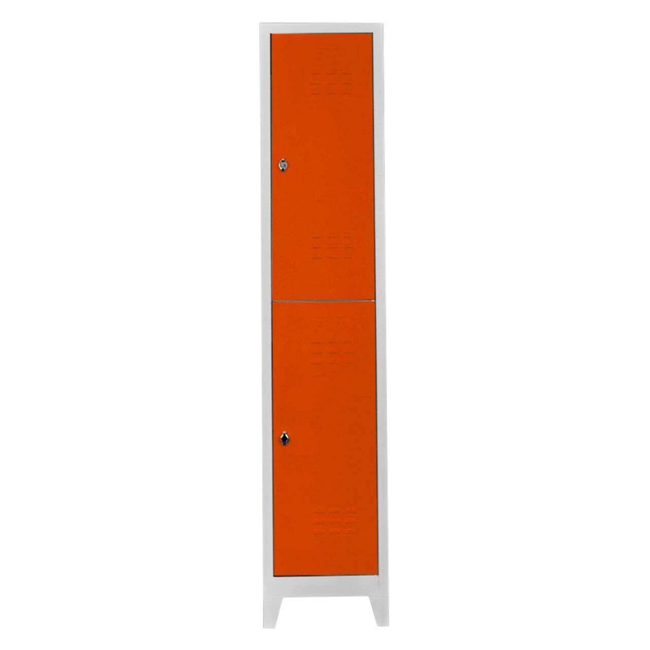 Dulap de depozitare cu incuietoare, Shelvoria, Js1010Tu, 41x200x40 cm, Otel, Gri / Portocaliu