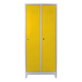 Dulap de depozitare cu incuietoare, Shelvoria, Js1011Sa, 79x185x40 cm, Otel, Gri / Galben