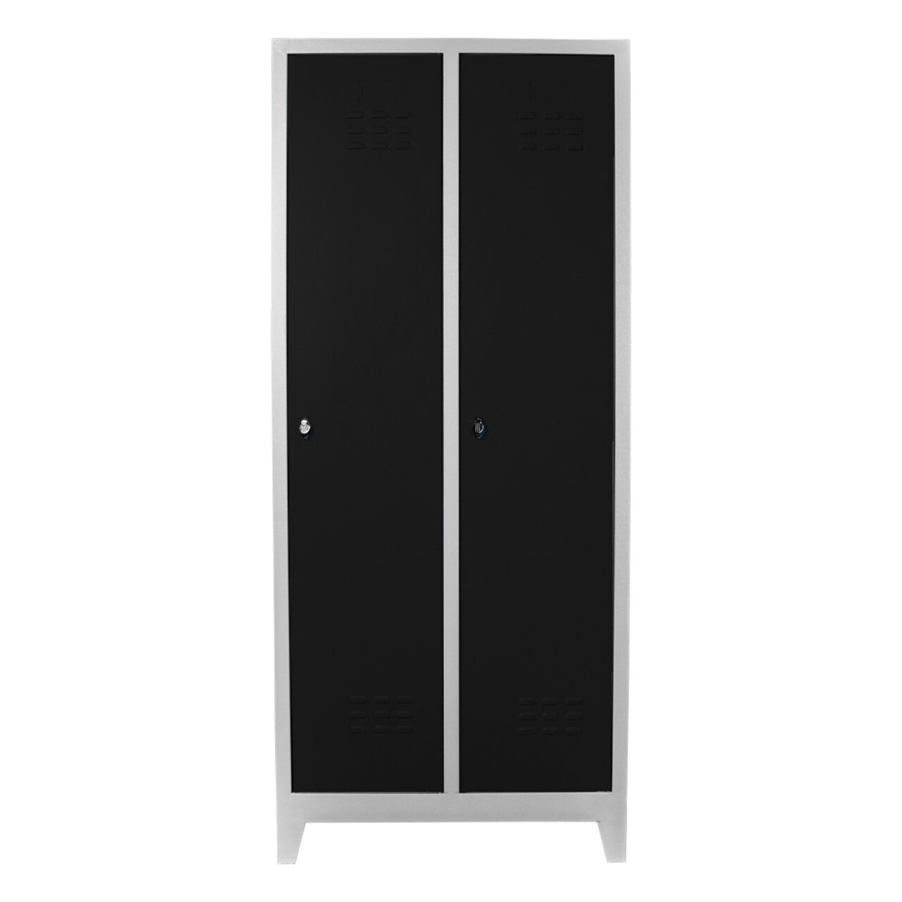 Dulap de depozitare cu incuietoare, Shelvoria, Js1011Sı, 79x185x40 cm, Otel, Gri/Negru
