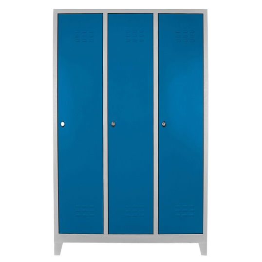 Dulap de depozitare cu incuietoare, Shelvoria, Js1012Ma, 117x185x40 cm, Otel, Gri/Albastru