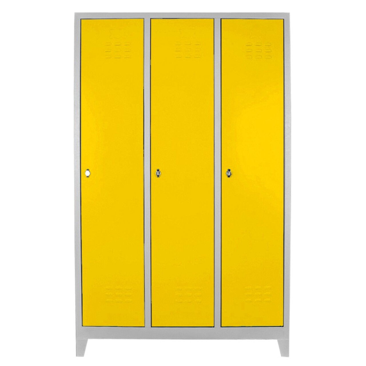 Dulap de depozitare cu incuietoare, Shelvoria, Js1012Sa, 117x185x40 cm, Otel, Gri / Galben