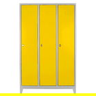 Dulap de depozitare cu incuietoare, Shelvoria, Js1012Sa, 117x185x40 cm, Otel, Gri / Galben