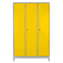 Dulap de depozitare cu incuietoare, Shelvoria, Js1012Sa, 117x185x40 cm, Otel, Gri / Galben