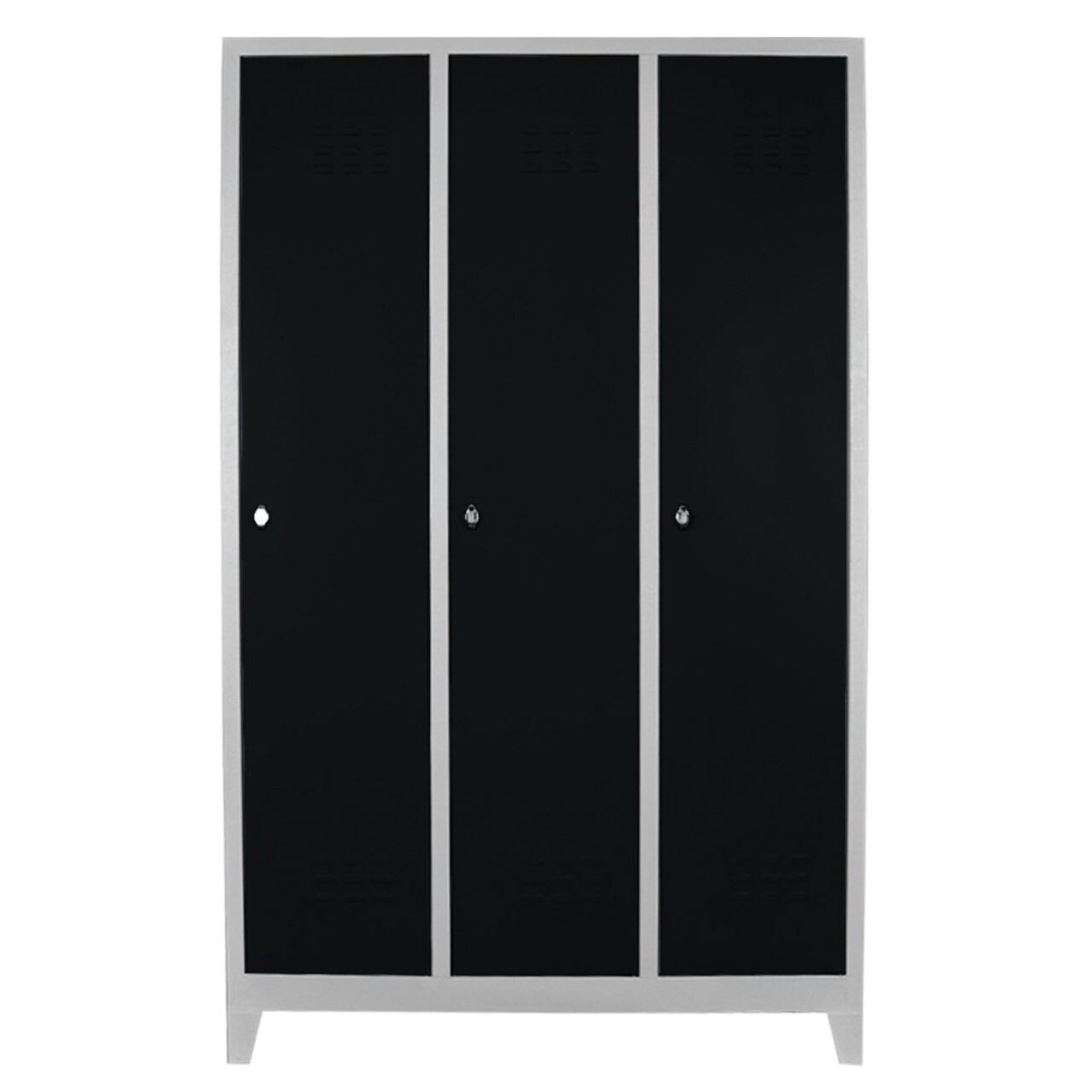 Dulap de depozitare cu incuietoare, Shelvoria, Js1012Sı, 117x185x40 cm, Otel, Gri/Negru