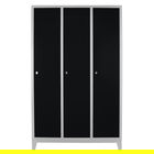 Dulap de depozitare cu incuietoare, Shelvoria, Js1012Sı, 117x185x40 cm, Otel, Gri/Negru