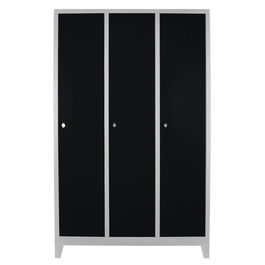 Dulap de depozitare cu incuietoare, Shelvoria, Js1012Sı, 117x185x40 cm, Otel, Gri/Negru