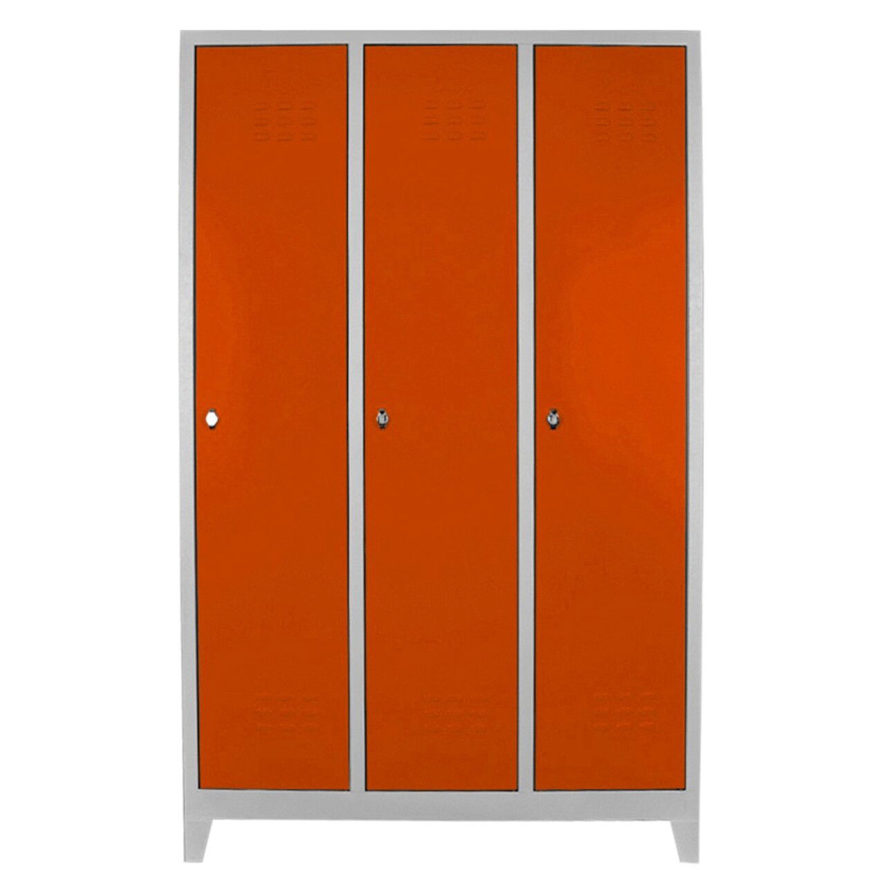 Dulap de depozitare cu incuietoare, Shelvoria, Js1012Tu, 117x185x40 cm, Otel, Gri / Portocaliu
