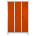 Dulap de depozitare cu incuietoare, Shelvoria, Js1012Tu, 117x185x40 cm, Otel, Gri / Portocaliu