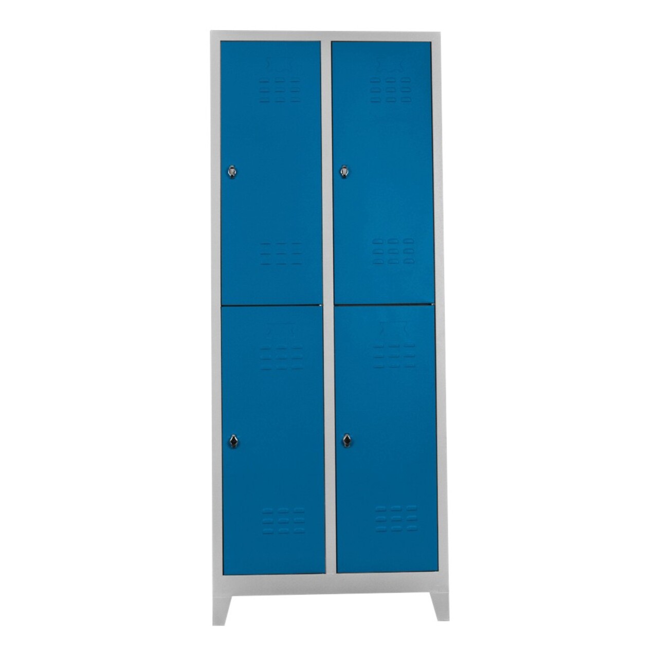 Dulap de depozitare cu incuietoare, Shelvoria,  Js1013Ma, 79x200x40 cm, Otel, Gri/Albastru