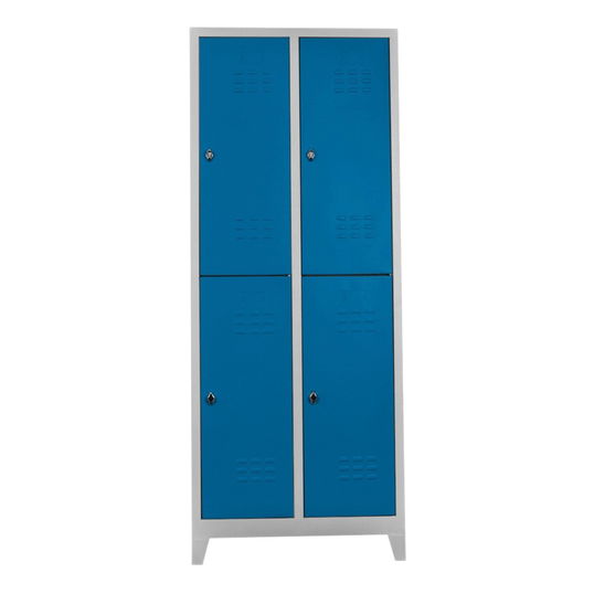 Dulap de depozitare cu incuietoare, Shelvoria,  Js1013Ma, 79x200x40 cm, Otel, Gri/Albastru