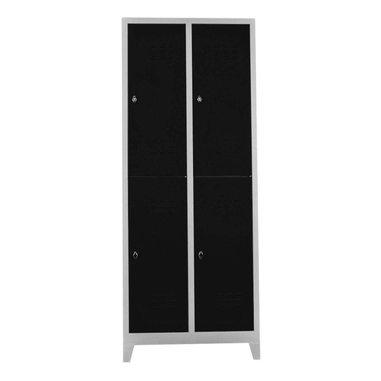 Dulap de depozitare cu incuietoare, Shelvoria,  Js1013Sı, 79x200x40 cm, Otel, Gri/Negru