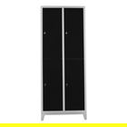 Dulap de depozitare cu incuietoare, Shelvoria,  Js1013Sı, 79x200x40 cm, Otel, Gri/Negru