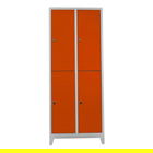 Dulap de depozitare cu incuietoare, Shelvoria, Js1013Tu, 79x200x40 cm, Otel, Gri / Portocaliu