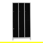 Dulap de depozitare cu incuietoare, Shelvoria, Js1014Sı, 117x200x40 cm, Otel, Gri/Negru
