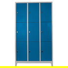 Dulap de depozitare cu incuietoare, Shelvoria, Js1015Ma, 117x200x40 cm, Otel, Gri/Albastru