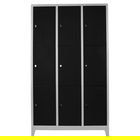 Dulap de depozitare cu incuietoare, Shelvoria, Js1015Sı, 117x200x40 cm, Otel, Gri/Negru
