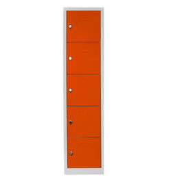 Dulap de depozitare cu incuietoare, Shelvoria, Js1016Tu, 41x170x40 cm, Otel, Gri / Portocaliu