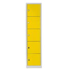 Dulap de depozitare cu incuietoare, Shelvoria, Js1016Sa, 41x170x40 cm, Otel, Gri / Galben