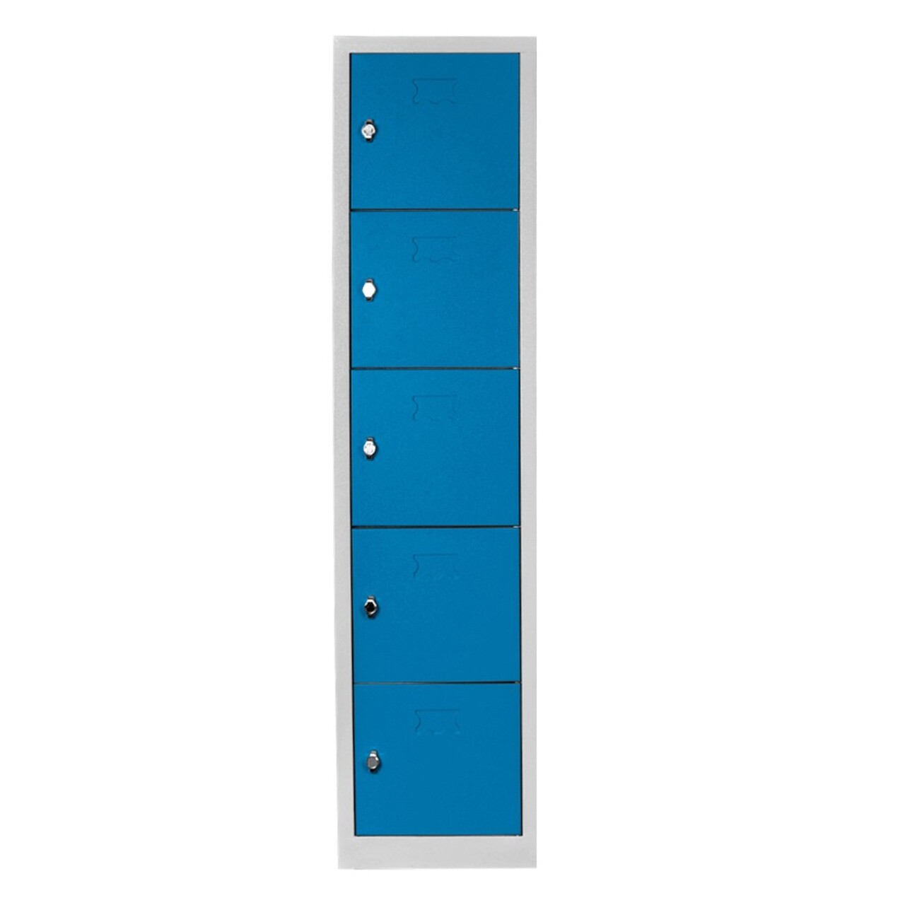 Dulap de depozitare cu incuietoare, Shelvoria, Js1016Ma, 41x170x40 cm, Otel, Gri/Albastru