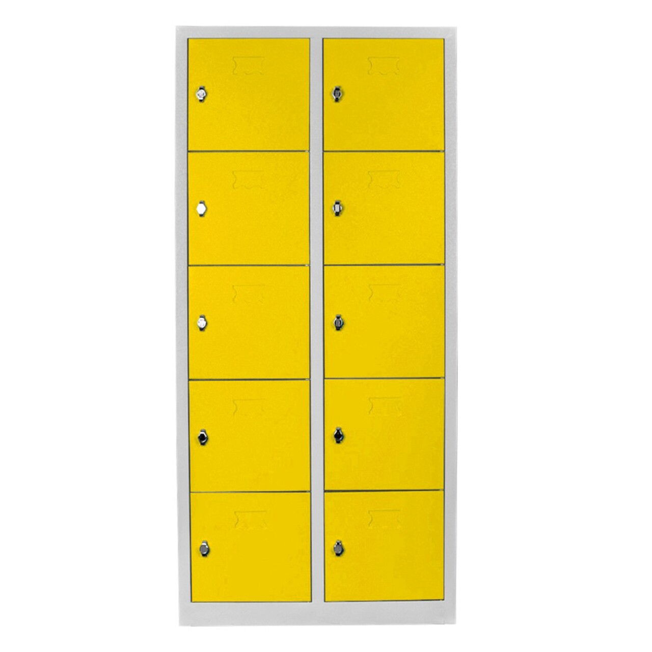Dulap de depozitare cu incuietoare, Shelvoria, Js1017Sa, 79x170x40 cm, Otel, Gri / Galben