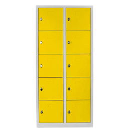 Dulap de depozitare cu incuietoare, Shelvoria, Js1017Sa, 79x170x40 cm, Otel, Gri / Galben