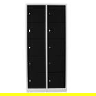 Dulap de depozitare cu incuietoare, Shelvoria, Js1017Sı, 79x170x40 cm, Otel, Gri/Negru