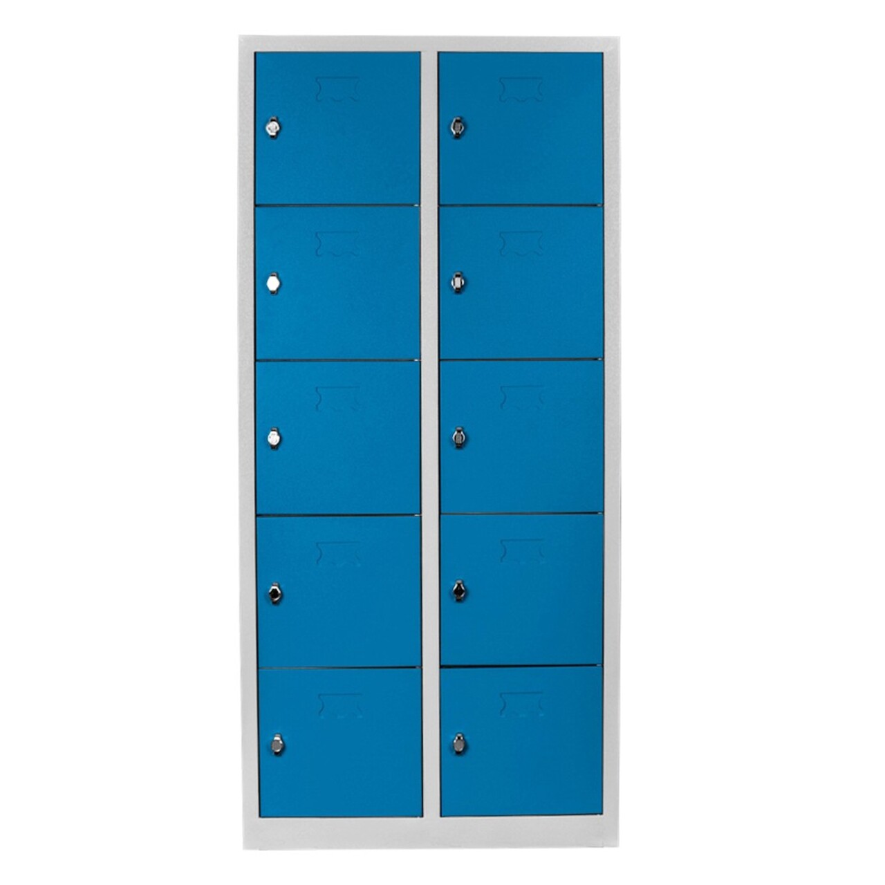 Dulap de depozitare cu incuietoare, Shelvoria, Js1017Ma, 79x170x40 cm, Otel, Gri/Albastru
