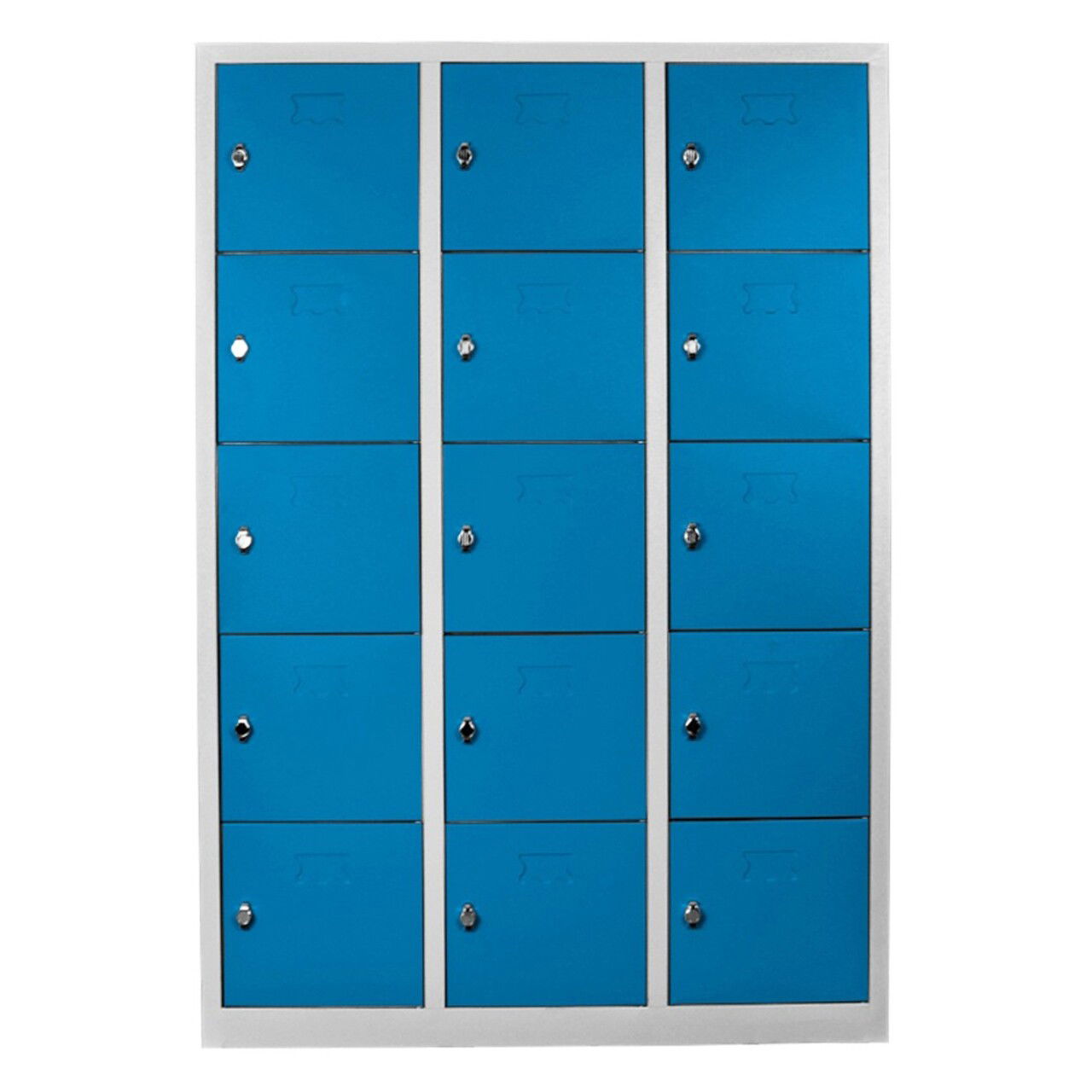 Dulap de depozitare cu incuietoare, Shelvoria, Js1018Ma, 117x170x40 cm, Otel, Gri/Albastru