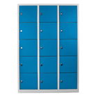 Dulap de depozitare cu incuietoare, Shelvoria, Js1018Ma, 117x170x40 cm, Otel, Gri/Albastru