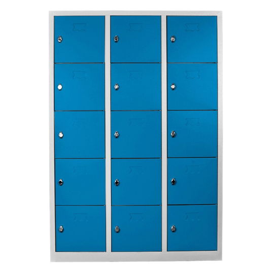 Dulap de depozitare cu incuietoare, Shelvoria, Js1018Ma, 117x170x40 cm, Otel, Gri/Albastru