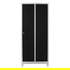 Dulap de depozitare cu incuietoare, Shelvoria, Js1028Sı, 67x185x37 cm, Otel, Gri/Negru
