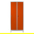 Dulap de depozitare cu incuietoare, Shelvoria, Js1028Tu, 67x185x37 cm, Otel, Gri / Portocaliu