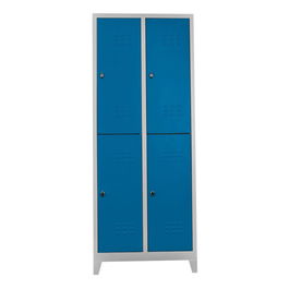 Dulap de depozitare cu incuietoare, Shelvoria, Js1026Ma, 67x200x37 cm, Otel, Gri/Albastru
