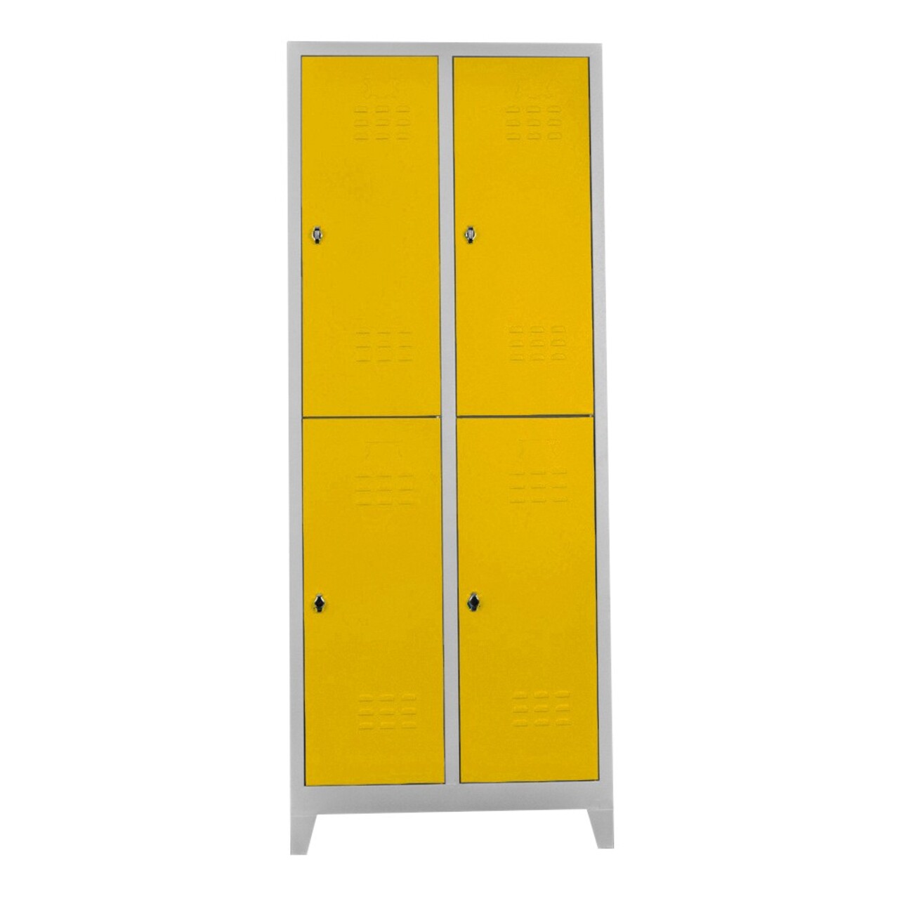 Dulap de depozitare cu incuietoare, Shelvoria, Js1026Sa, 67x200x37 cm, Otel, Gri / Galben