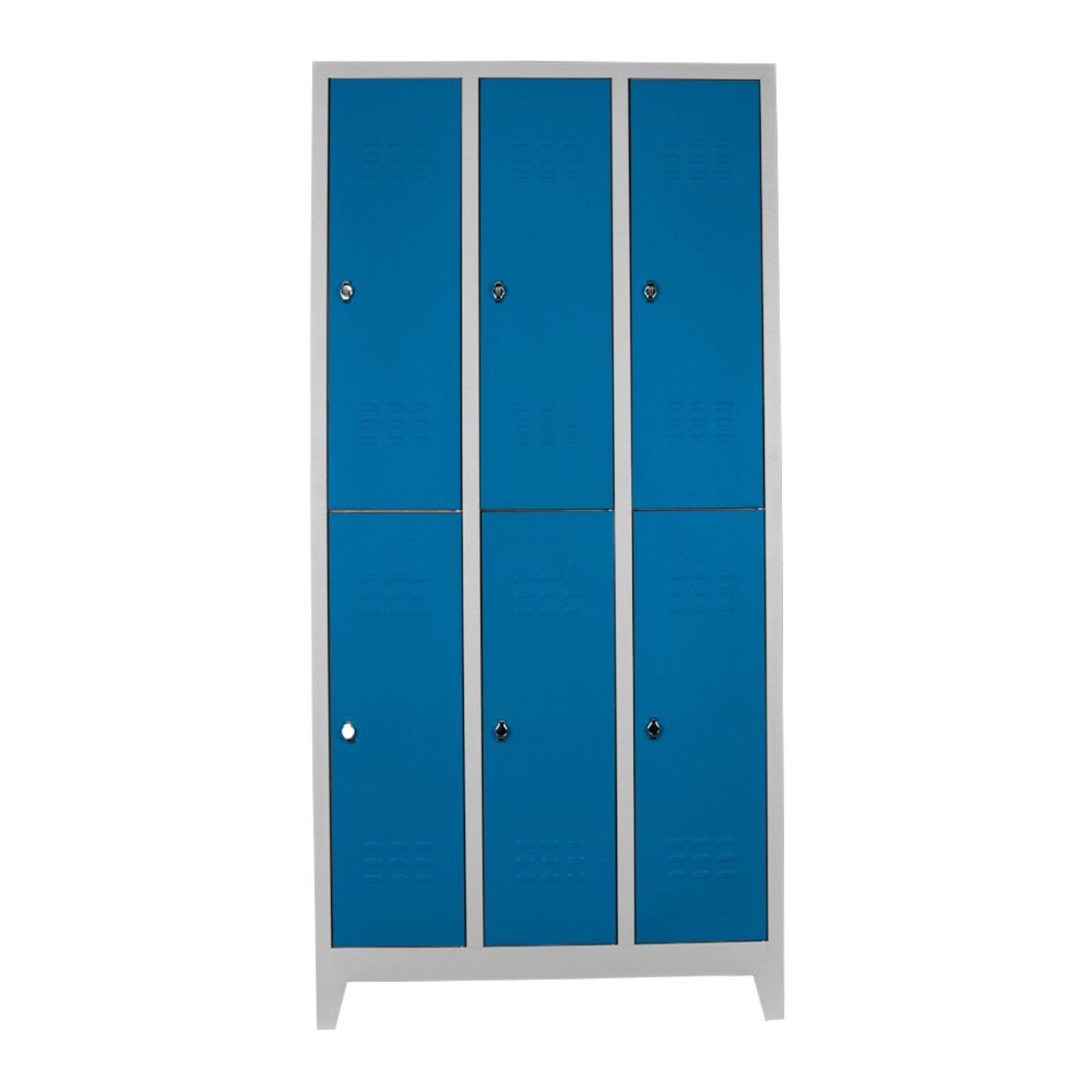 Dulap de depozitare cu incuietoare, Shelvoria, Js1025Ma, 97x200x37 cm, Otel, Gri/Albastru