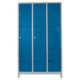 Dulap de depozitare cu incuietoare, Shelvoria, Js1024Ma, 97x200x37 cm, Otel, Gri/Albastru