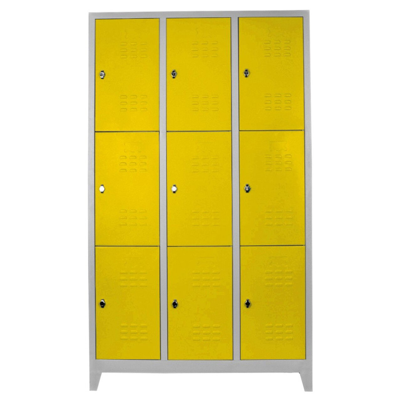 Dulap de depozitare cu incuietoare, Shelvoria, Js1024Sa, 97x200x37 cm, Otel, Gri / Galben