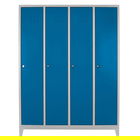 Dulap de depozitare cu incuietoare, Shelvoria, Js1029M, 128x185x37 cm, Otel, Gri/Albastru