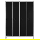 Dulap de depozitare cu incuietoare, Shelvoria, Js1029Sı, 128x185x37 cm, Otel, Gri/Negru
