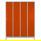 Dulap de depozitare cu incuietoare, Shelvoria, Js1029Tu, 128x185x37 cm, Otel, Gri / Portocaliu