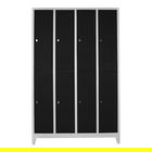 Dulap de depozitare cu incuietoare, Shelvoria, Js1030Sı, 128x200x37 cm, Otel, Gri/Negru