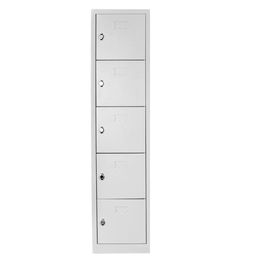 Dulap de depozitare cu incuietoare, Shelvoria, Js1016, 41x170x40 cm, Otel, Gri deschis