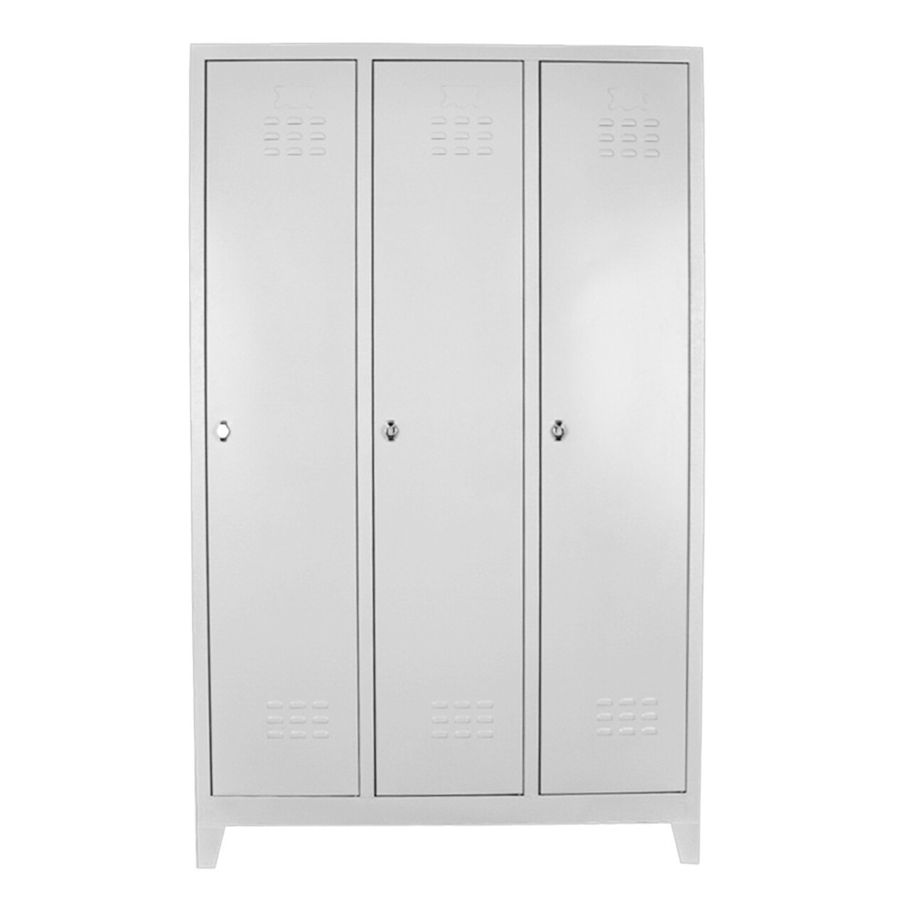 Dulap de depozitare cu incuietoare, Shelvoria, Js1027, 97x185x37 cm, Otel, Gri deschis