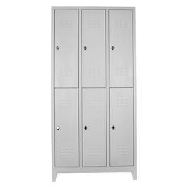 Dulap de depozitare cu incuietoare, Shelvoria, Js1025, 97x200x37 cm, Otel, Gri deschis