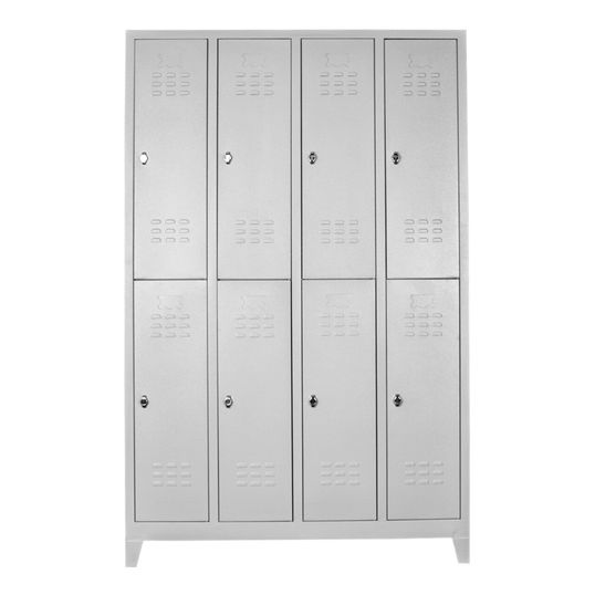 Dulap de depozitare cu incuietoare, Shelvoria, Js1030, 128x200x37 cm, Otel, Gri deschis