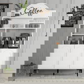 Dulap de bar pentru cafea, Hommy Craft, Lyon 120, 120x202x35 cm, PAL, Alb/Negru