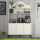 Dulap de bar pentru cafea, Hommy Craft, Lyon 120, 120x202x35 cm, PAL, Crem/Negru