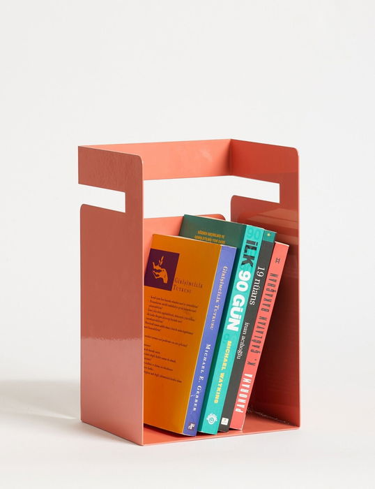 Suport de carte, Coatify, Cube, 18x19x15 cm, Metal, Roz somon