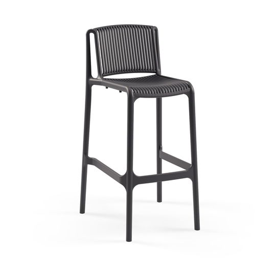 Set scaune de bar 4 piese, Tilia, Nes Bar, Polipropilena, Antracit