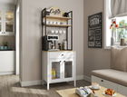 Dulap de bar pentru cafea, Cordelia, FRN-20076, 75x210x50 cm, PAL, Maro/Alb